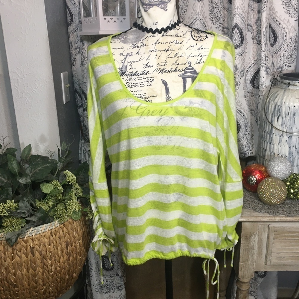 Coldwater Creek linen striped knit sweater